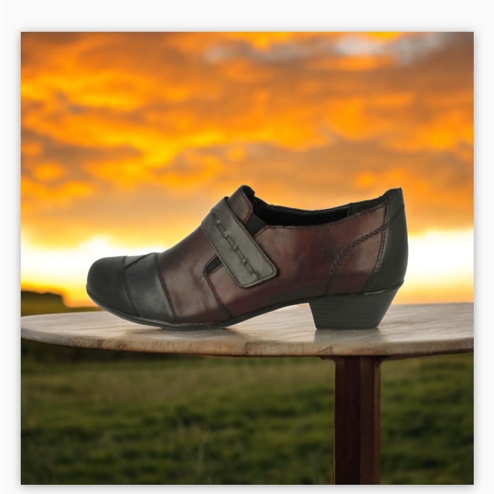 Remonte MaryJane Shoe -Genuine Leather-Wine-Black  Comfort Tech-Sz 39-8.5 -NEW☀️ - Picture 2 of 16